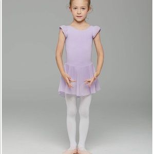 MdnMd Girls' Flutter Sleeve Skirted Leotard